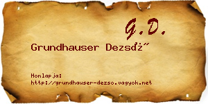 Grundhauser Dezső névjegykártya